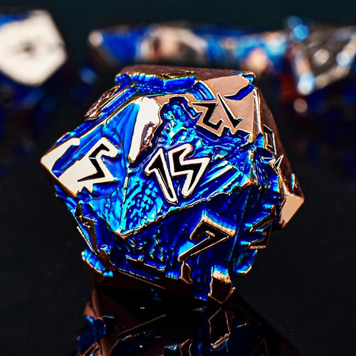 Rule Dice Metal DND Dice Set Dungeons and Dragons Dice D&D Dice Unique Polyhedral MTG RPG Role Playing D and D Dice Set Role Playing Game Dice Set with D & D Dice Gifts Box(Rose Gold)