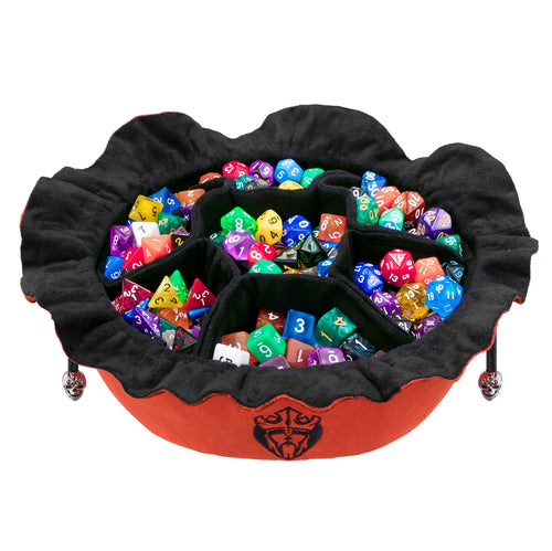 CardKingPro Immense Dice Bags with Pockets - Burnt Orange - Capacity 150+ Dice - Great for Dice Hoarders [Patented Design]