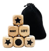 Buffsiss Left Right Center Game Dice 16mm Wooden Dice with Drawstring BagStandard Size 6 Sided Dice for Left Right Center Game Dice AccessorieEasy to Store and Carry (Upgraded 6 Pcs dice)